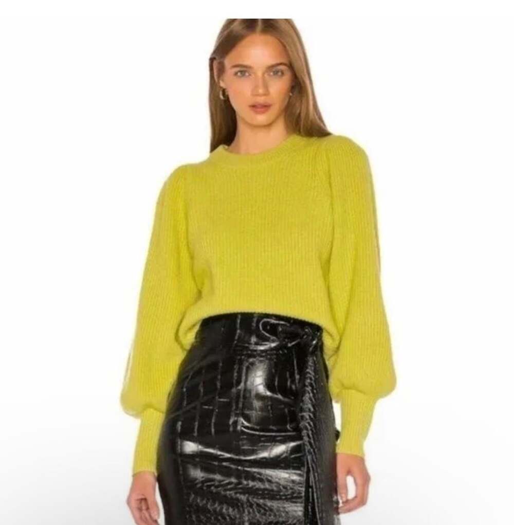 A.L.C. Eliana Sweater Sz Medium Balloon Sleeve Pullover Cashmere Wool Blend ALC